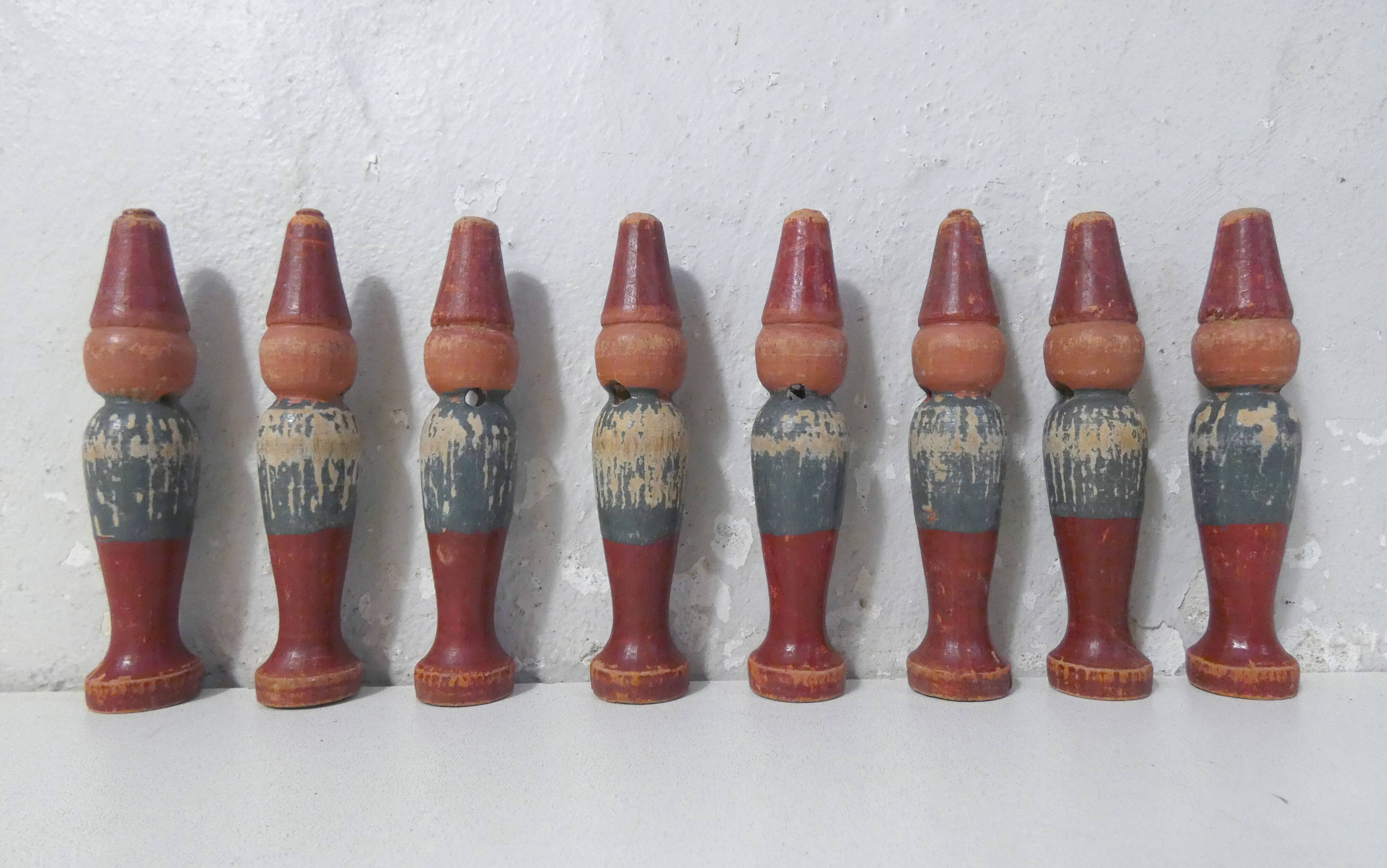 Old wooden bowling game