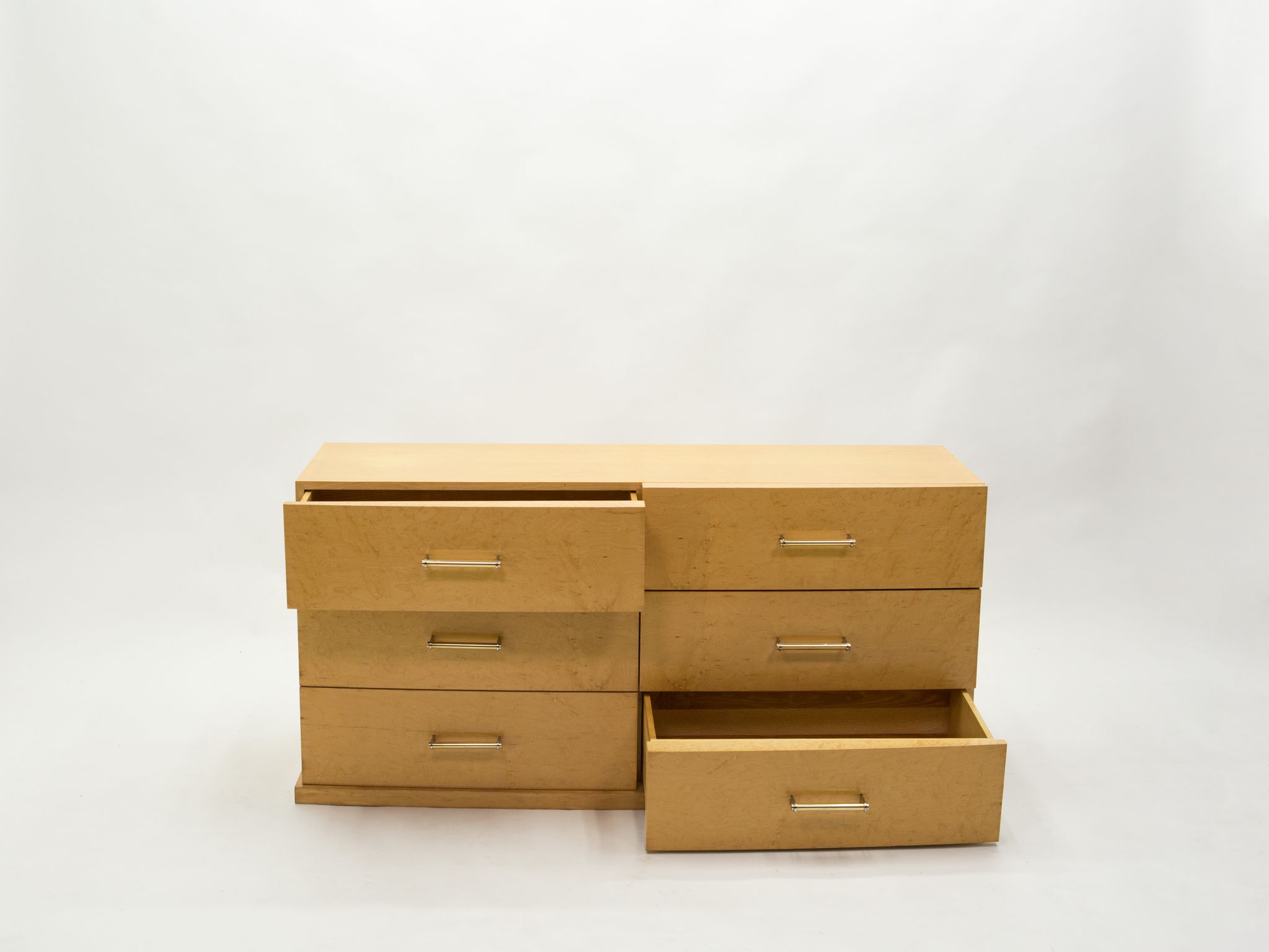 Commode art déco en sycomore poignées laiton années 1940