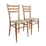 Pair of Scandinavian straw chairs