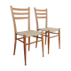 Pair of Scandinavian straw chairs