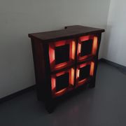 Bright brutalist bar furniture aranjou vintage from the 50s 60s in solid elm