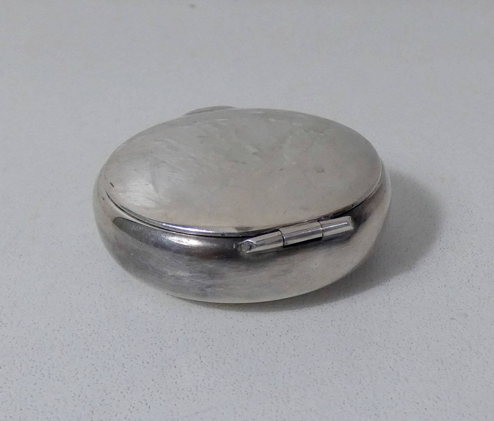 Old silver pill box
