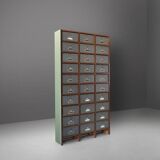 Industrial Filing Cabinet in Wood, Belgium 1920s