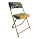 Vintage folding chair lafuma revisited yellow and blue floral fabrics