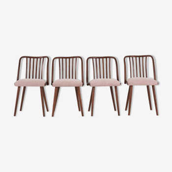 Ensemble de 4 chaises de Ton par A. Suman, années 60