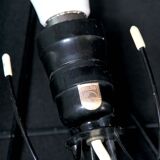 Pair of black and white opaline wall lamps, Louis Kalff 1970's, France