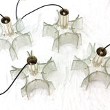 Kaiser ice glass hanging lamp 1970