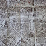 Affiche carte vue à vol d'oiseau de Paris