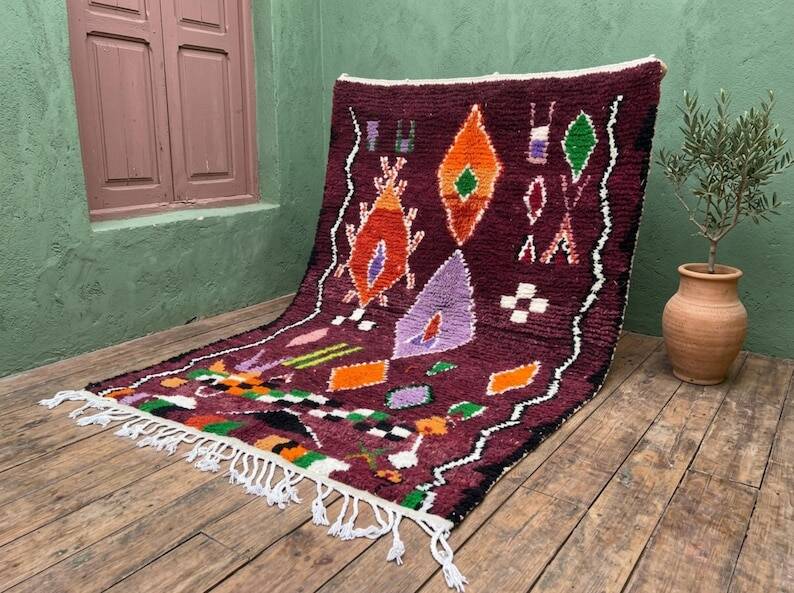 Burgundy Moroccan Berber rug 200cm x 300cm