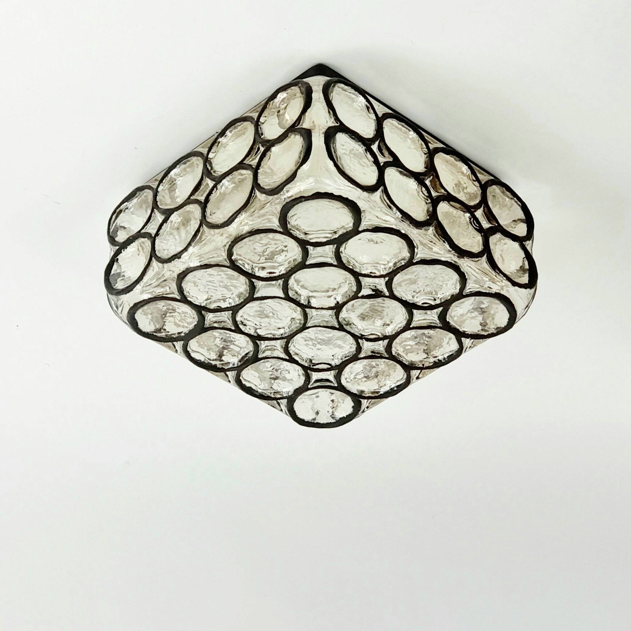 Mid-century glass chandelier or wall light by Limburg, Germany, 1960s.