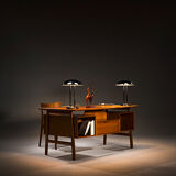 Model 75 Teak Desk by Gunni Omann for Omann Jun Furniture Factory, 1960s