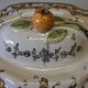 Superb vegetable dish/soup tureen in ceramic and its serving platter in very good condition.