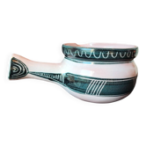 French artisan ceramics – decorative pan in Capron style – year