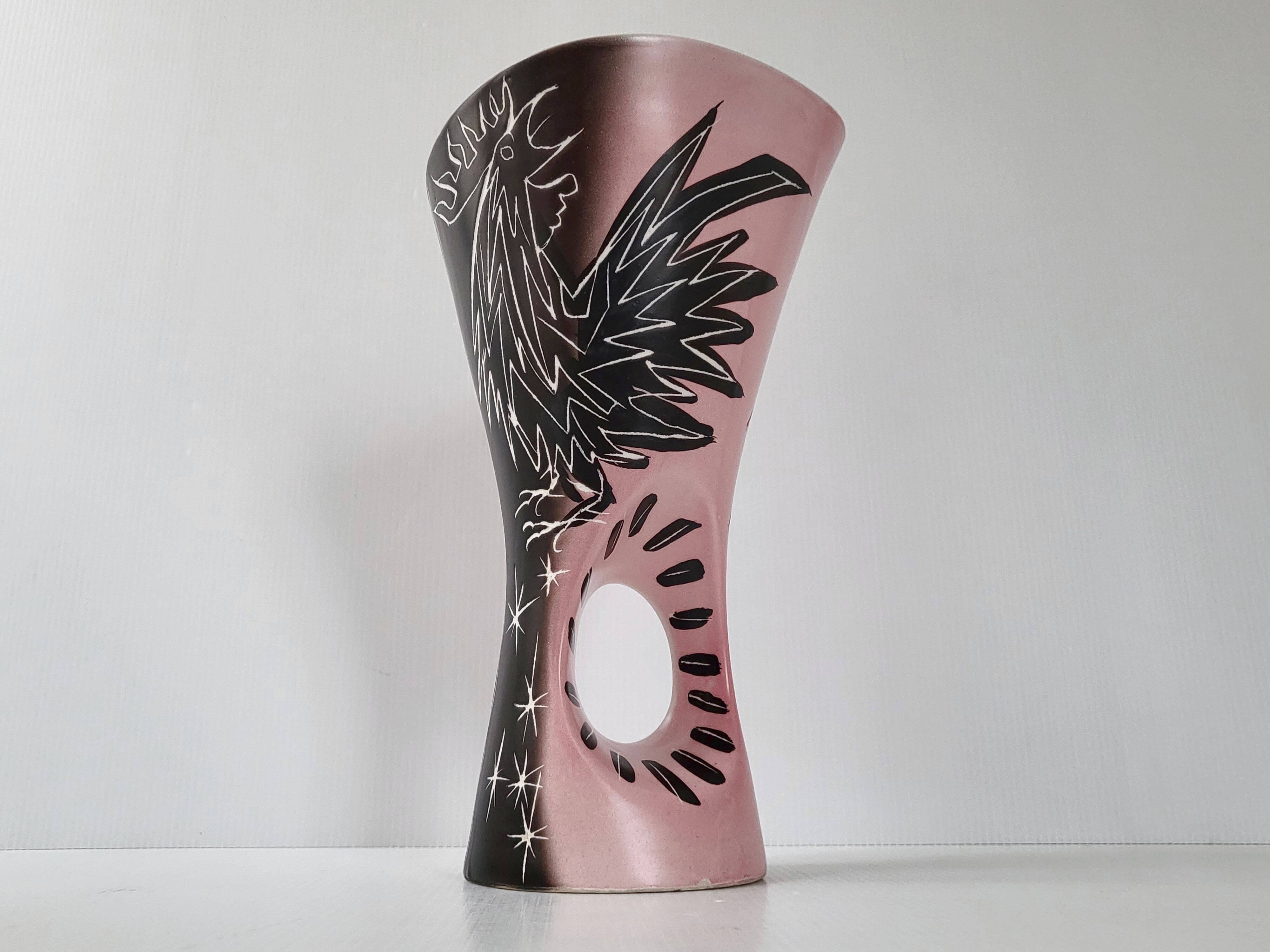 Vintage Vallauris vase by François Ré 1950