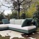1980s B&b Italia Antonio Citterio Sity Sofa Sectional in Green and Eggshell