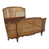 Double wicker basket in Louis XV style, 1950.