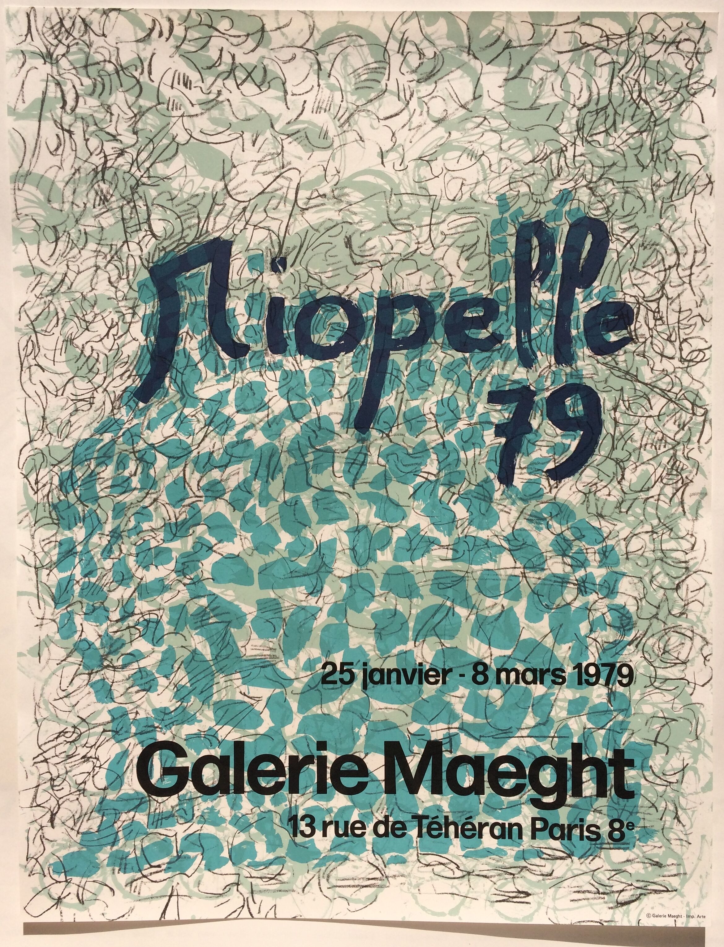 Jean-paul riopelle, galerie maeght, 1979. original poster in lithography