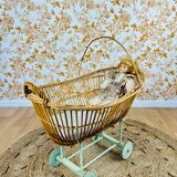 Vintage rattan pram for dolls