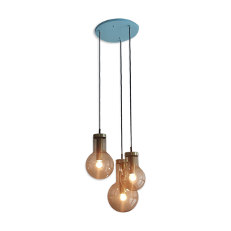 Ceiling light with 3 glass and brass maxi globe p