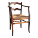 Rustic armchair in wood and straw