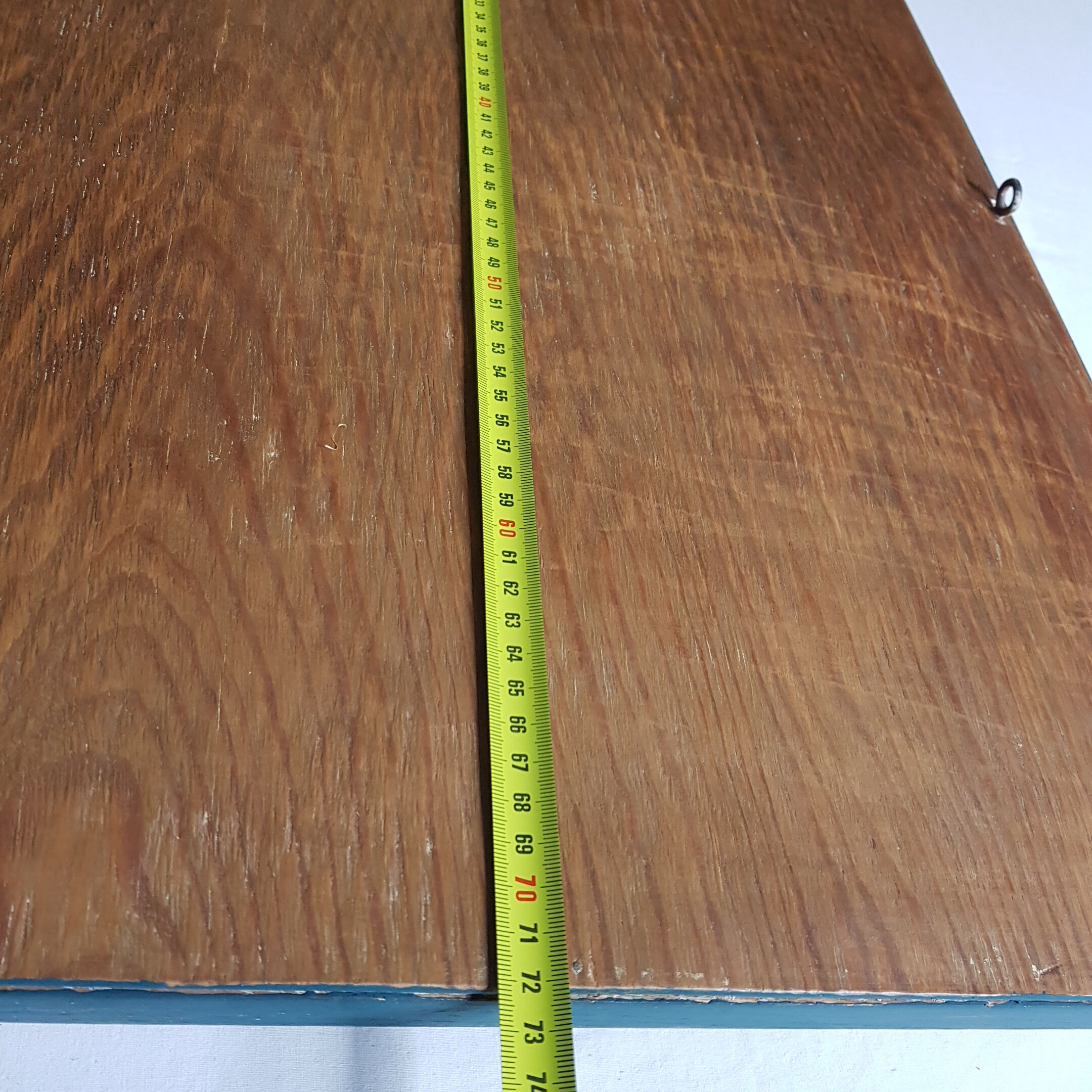 Mirror carved wooden frame and bevelled ice shell decoration 72 cm x 49 cm