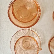 Set of 6 Coffee Cups & Saucers "Rosaline" '70s - Arcoroc France