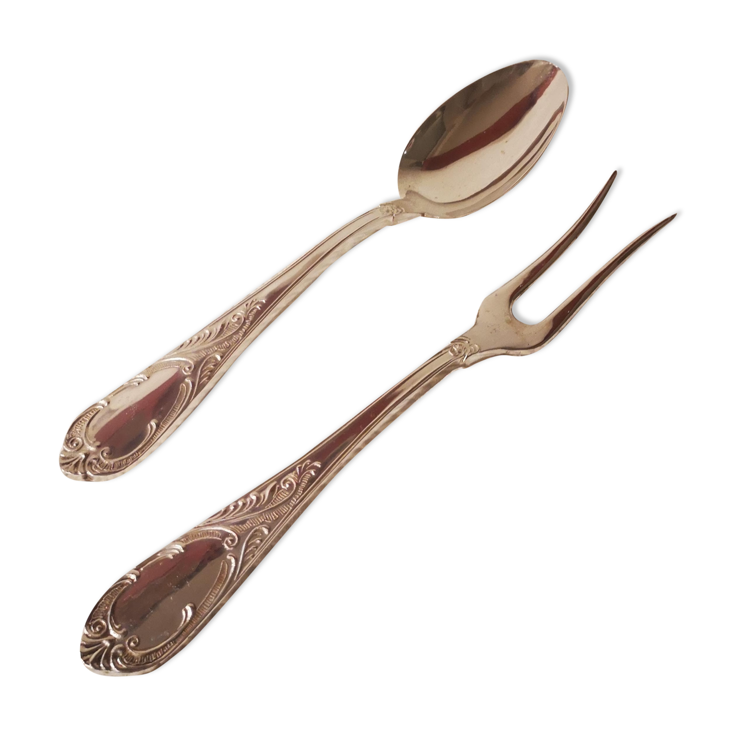 Silver metal service cutlery