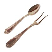 Silver metal service cutlery