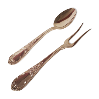 Silver metal service cutlery