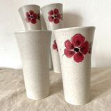 Glasses in vintage floral stoneware