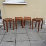 Set of 4 wooden stool