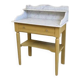 Antique wooden dressing table with painted finish and white marble – Farrow & Ball No. 66
