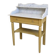 Antique wooden dressing table with painted finish and white marble – Farrow & Ball No. 66