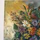 Still life, bouquet, oil with a knife on panel, signed.