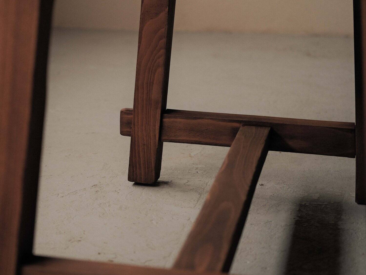 Desk, solid oak side table – France, circa 1970