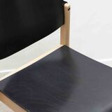 Curved wooden chair from the 1970s, Germany, black and beech.