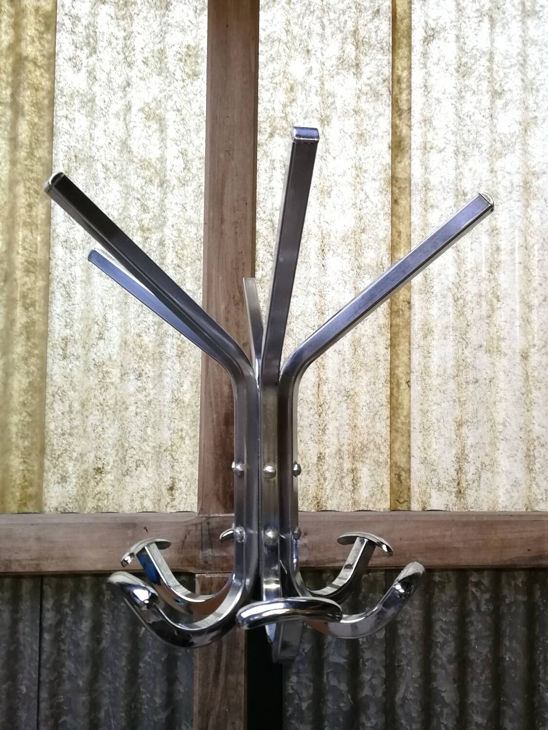 Coat rack on metal stand 70's