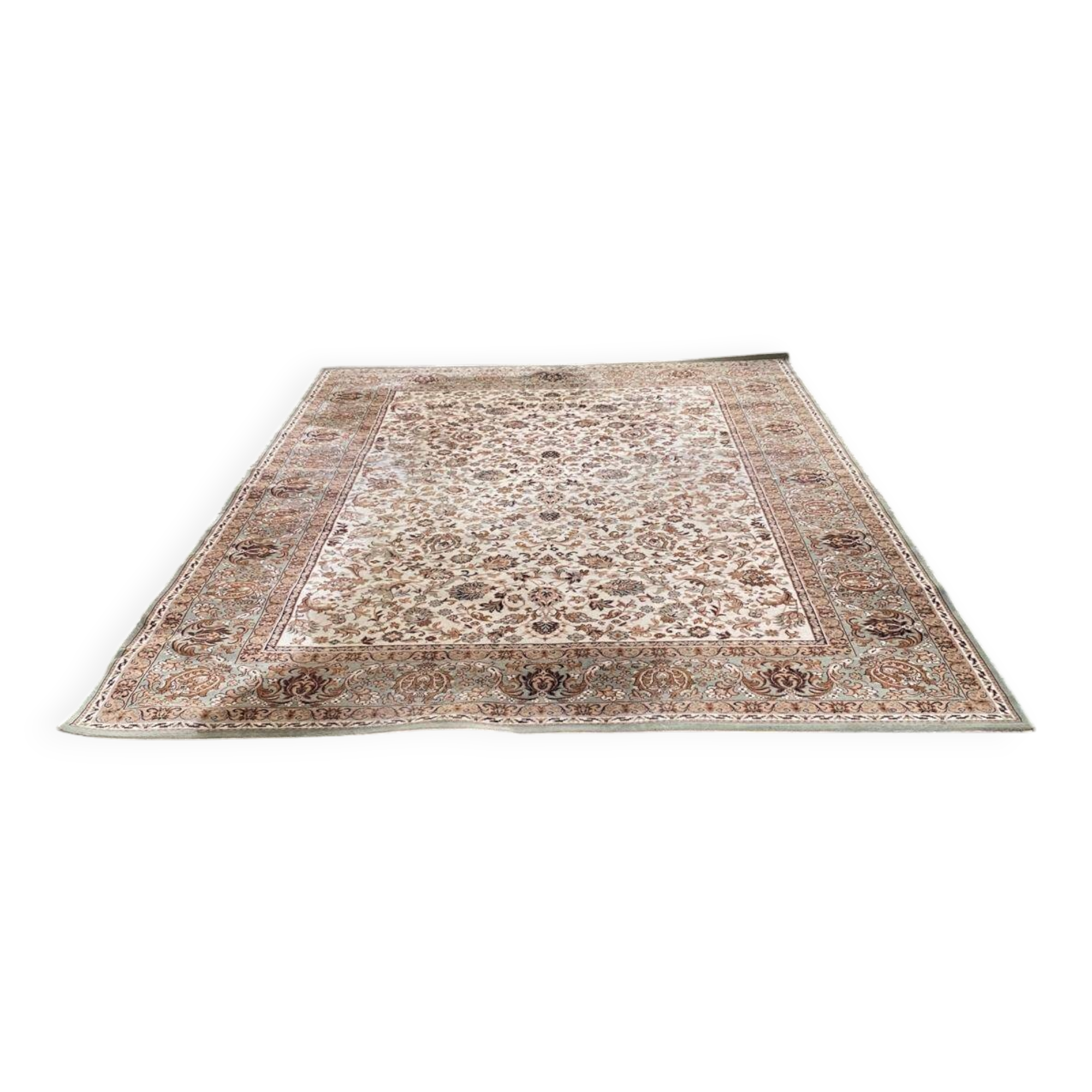 Persian rug beige wool flowers Faran Super 250x350cm Saint Maclou