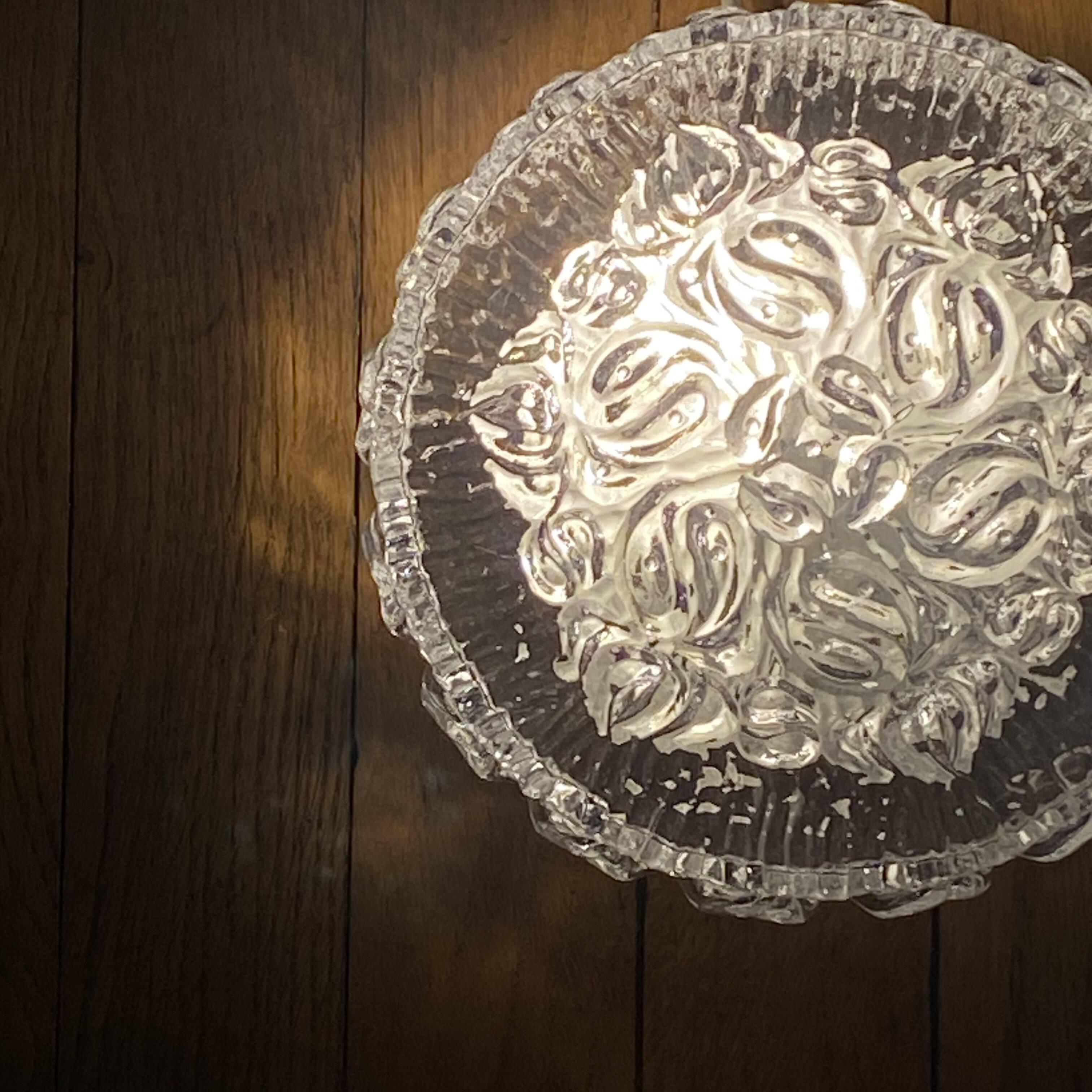 Round wall light ceiling fixture transparent glass vintage antique lamp