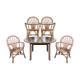 Garden furniture in rattan table and 4 armchairs