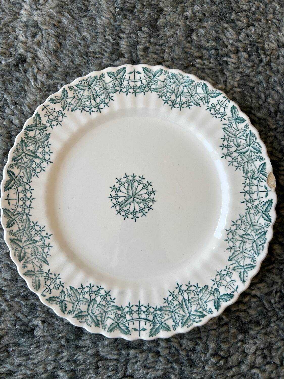 Antique flat plates, Longchamp Antonia ironstone.