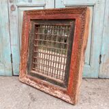 Antique Iron Jali Window Mirror Frame 62x70cm