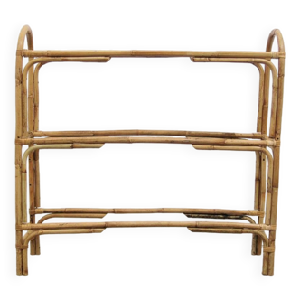 Bamboo & rattan shoe rack
