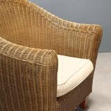 Two wicker armchairs