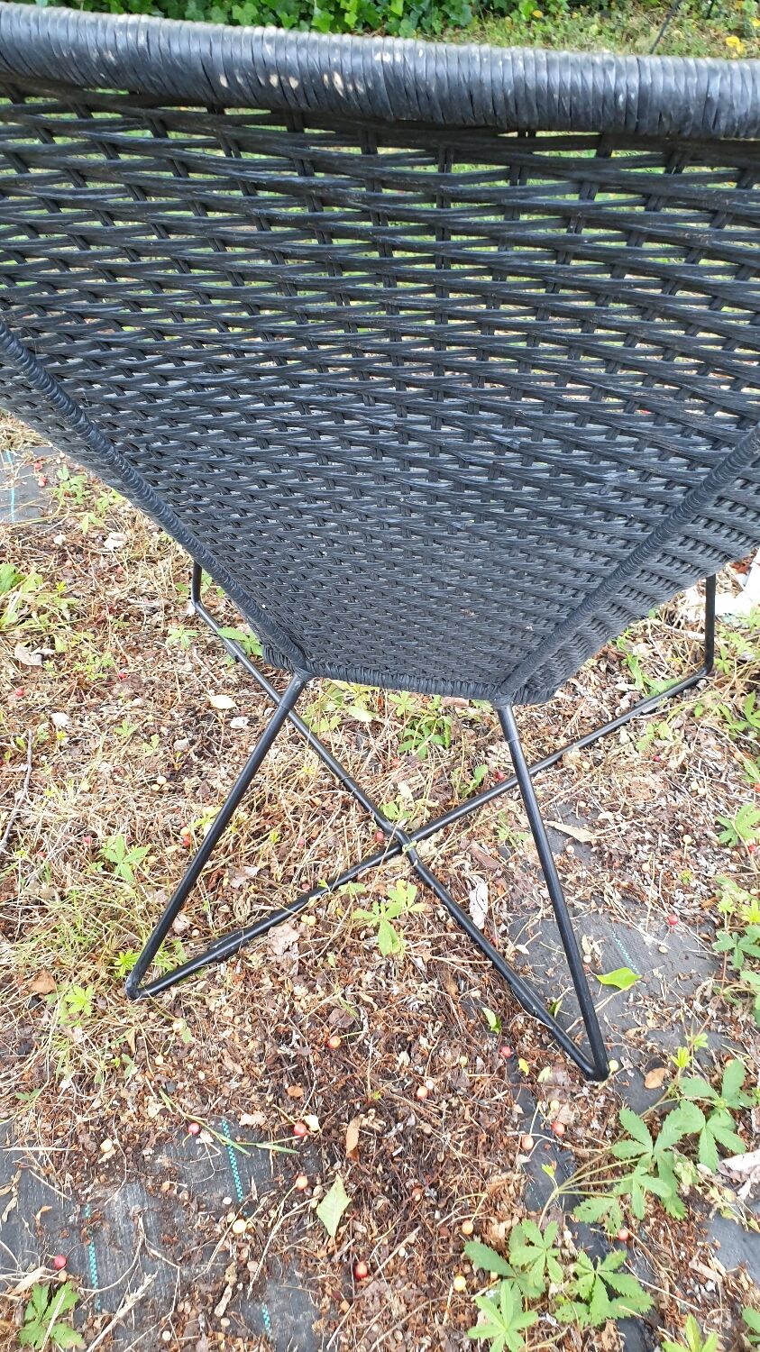 Garden armchair natural braiding