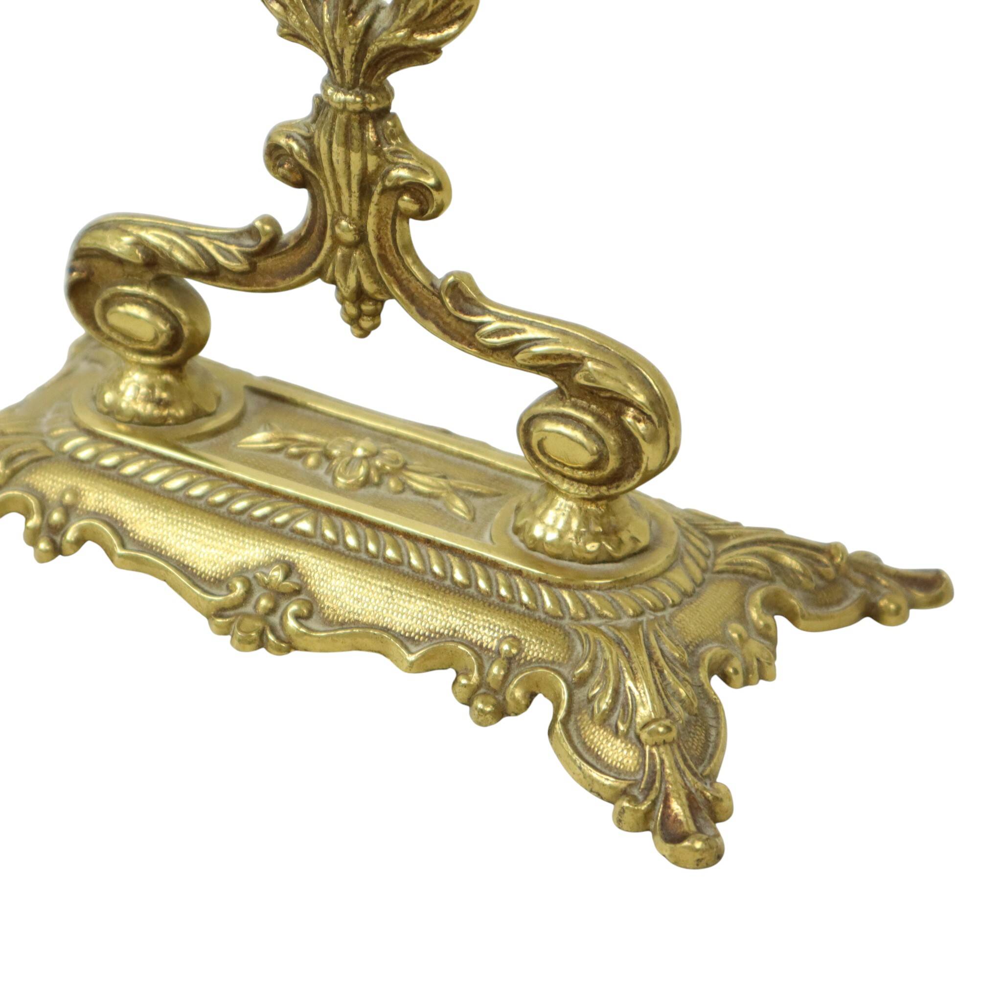 French Classic Brass Table Mirror Gold Baroque Style 34cm