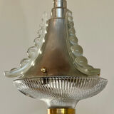 Holophane Art Deco prismatic glass pendant light