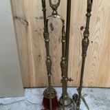 Louis XVI style gilt bronze fireplace set
