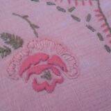 Antique linen placemat embroidered