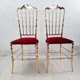Paire de chaises Chiavarine, laiton